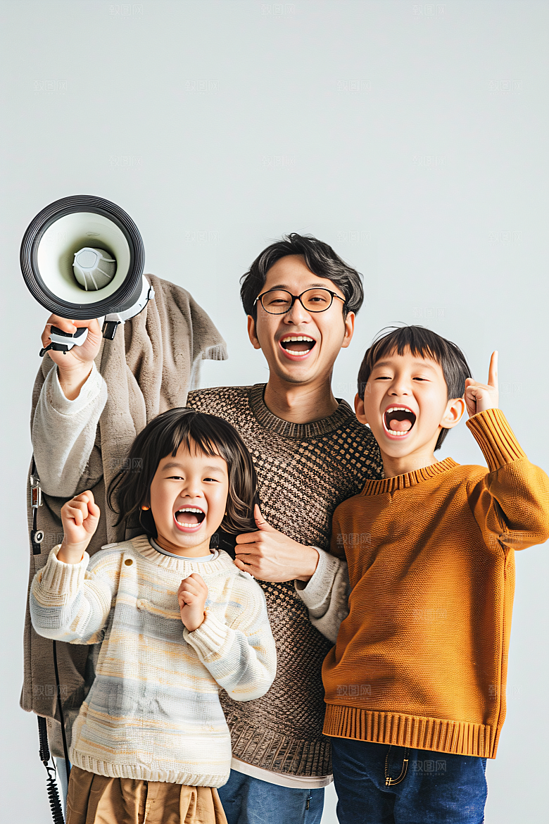 幸福一家人欢乐肖像摄影图