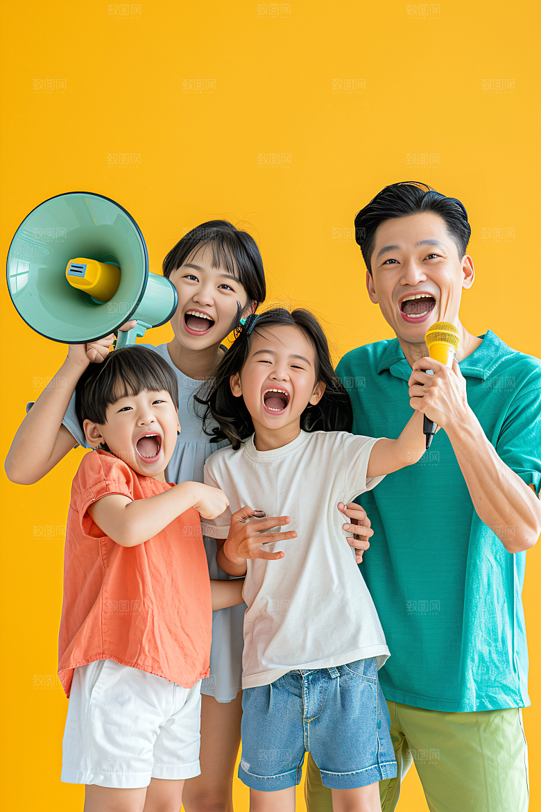 幸福一家人人物高清摄影图