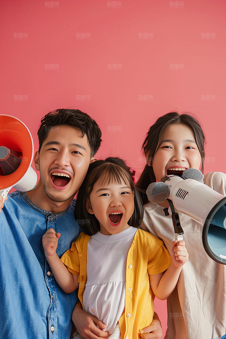 幸福一家人高清亲子摄影图