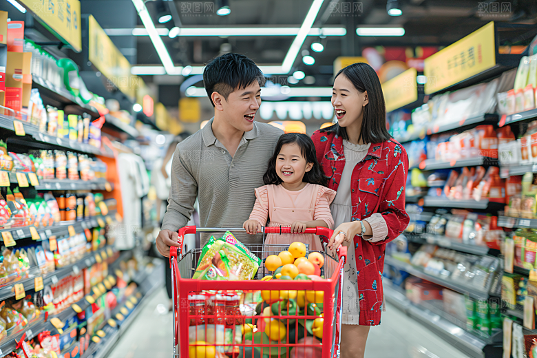幸福一家人出游开心摄影图