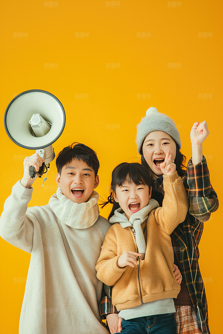 幸福一家人高清三口之家摄影图