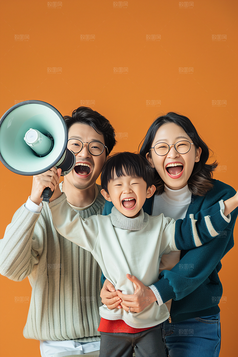幸福一家人家庭高清摄影图