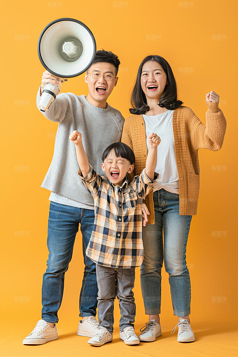 幸福一家人家庭出行摄影图