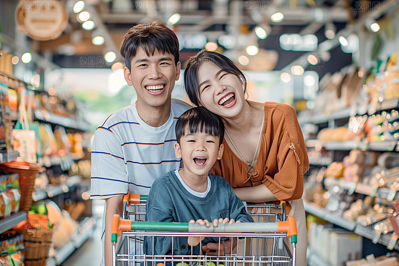 幸福一家人相聚出行摄影图