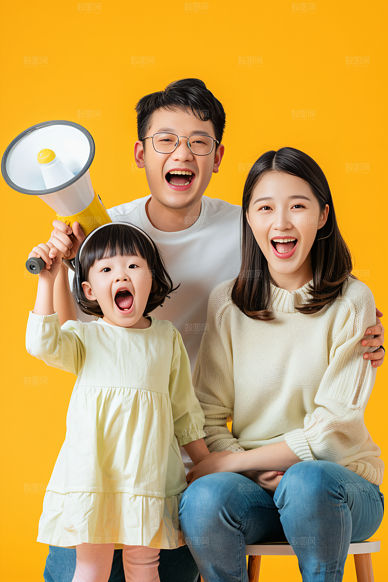 幸福一家人家庭出行摄影图