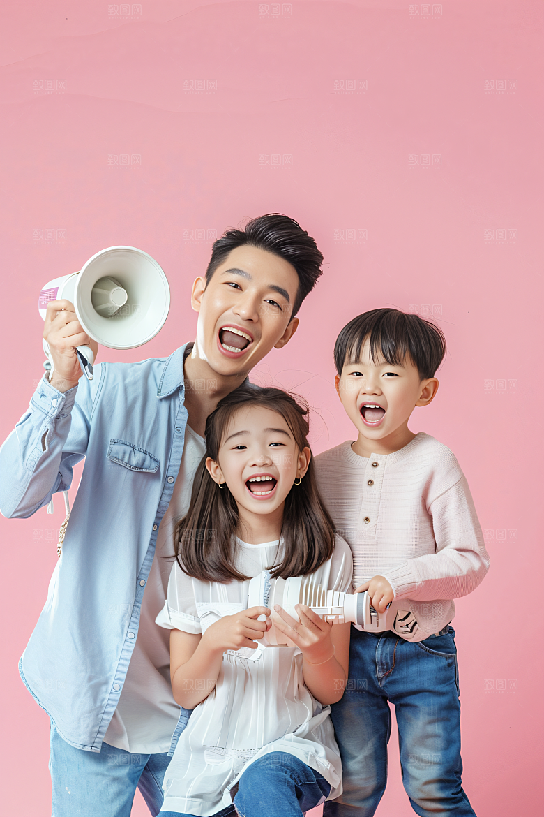 幸福一家人家庭开心摄影图