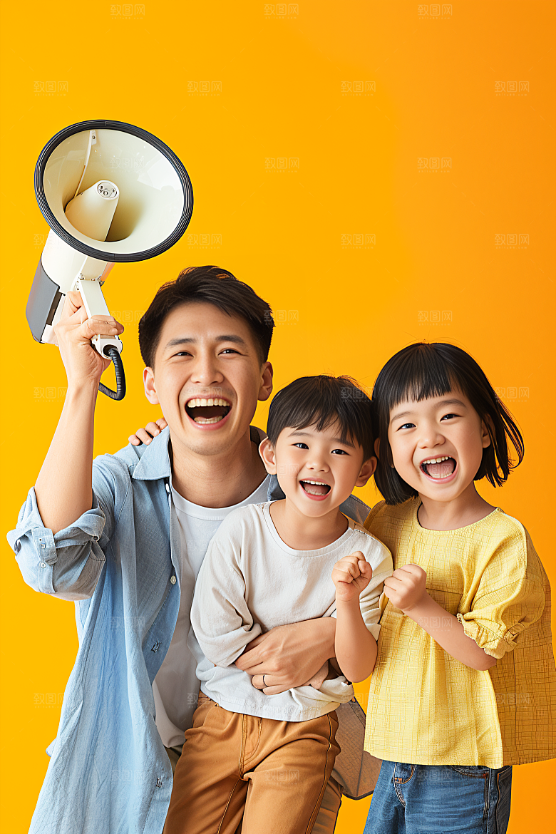 幸福一家人亲子出游摄影图