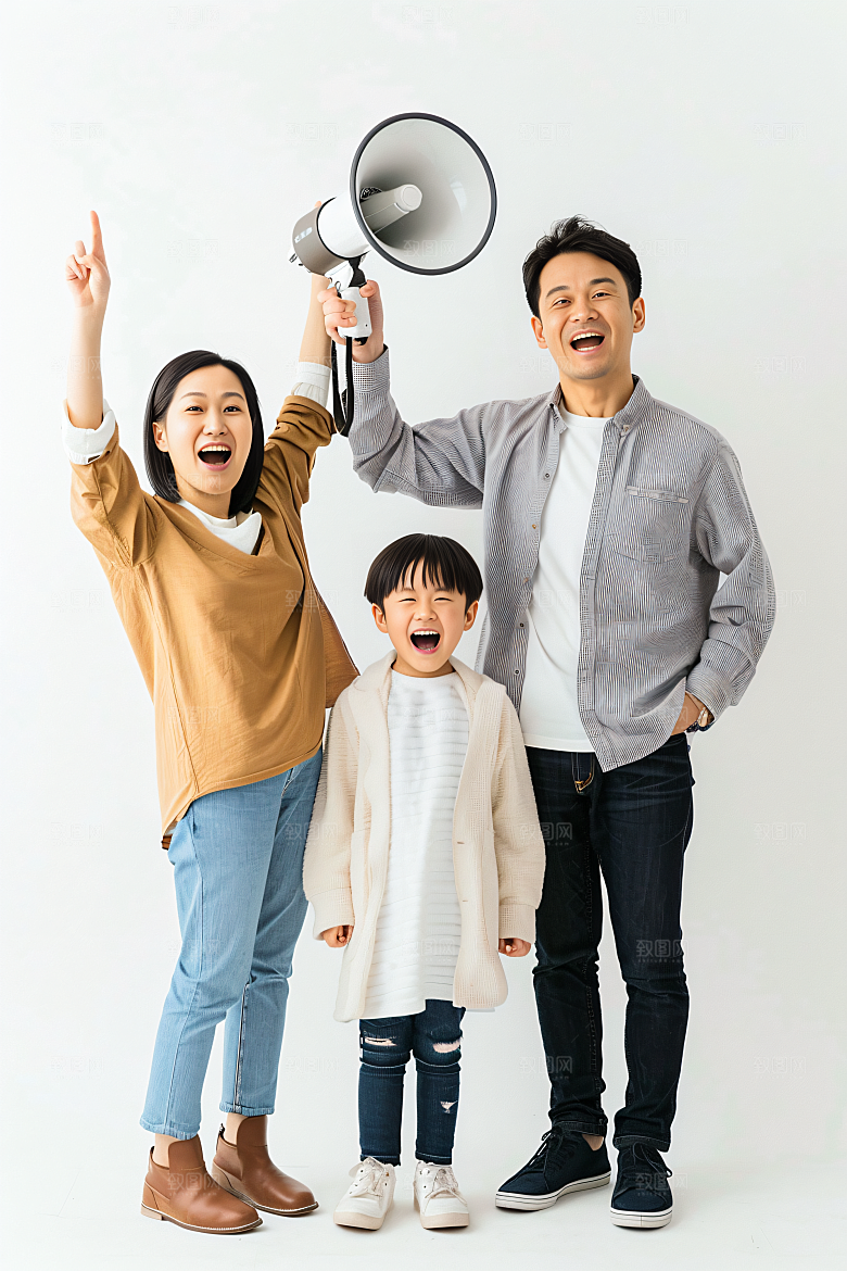 幸福一家人出游人物摄影图
