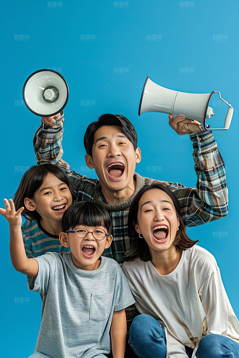 幸福一家人出行家庭摄影图