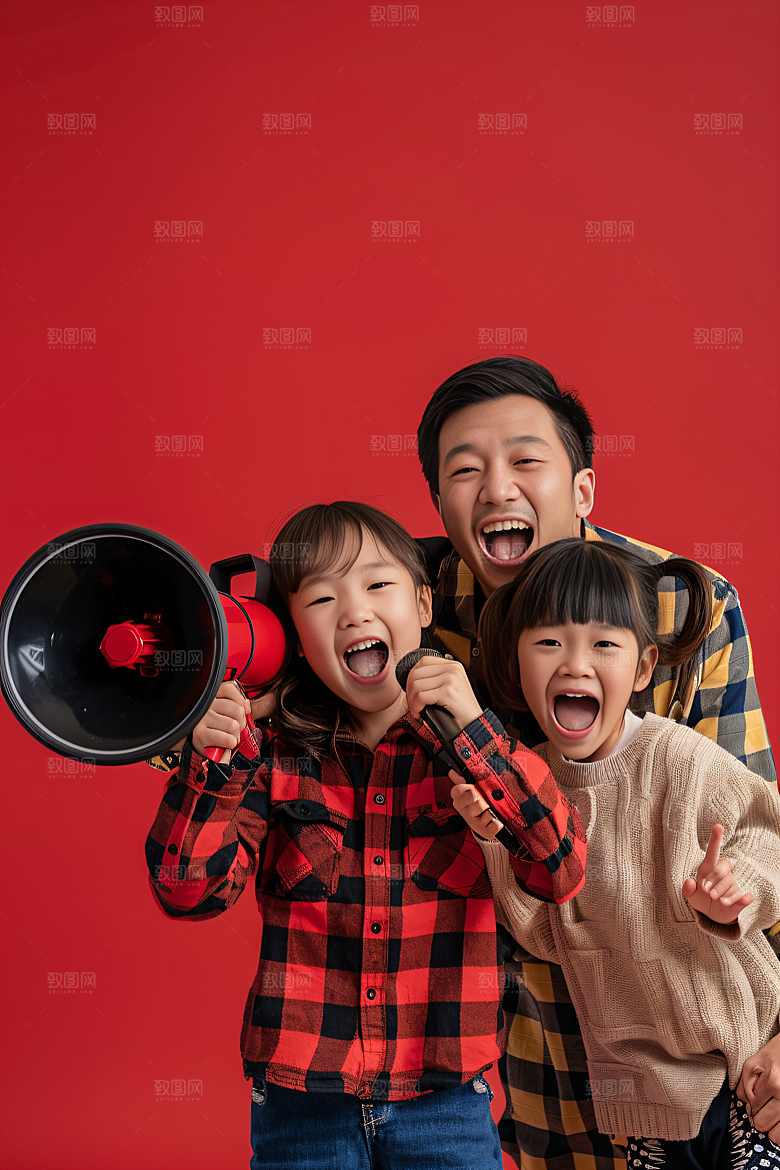 幸福一家人出游高清摄影图