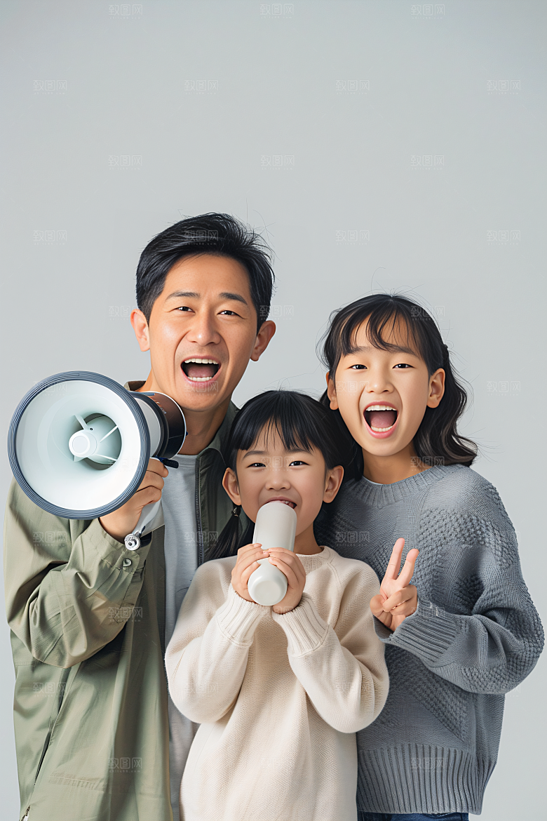 幸福一家人相聚开心摄影图