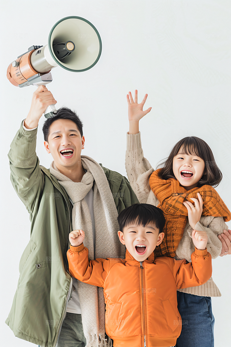 幸福一家人肖像欢乐摄影图