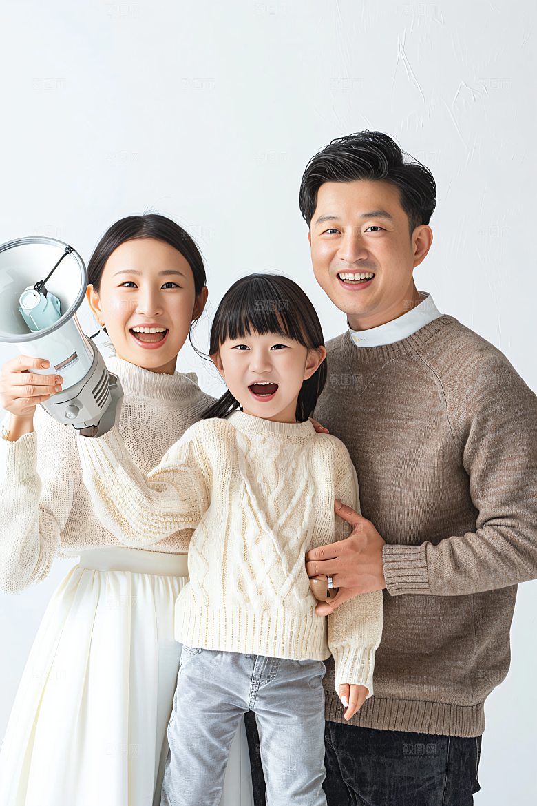 幸福一家人高清相聚摄影图