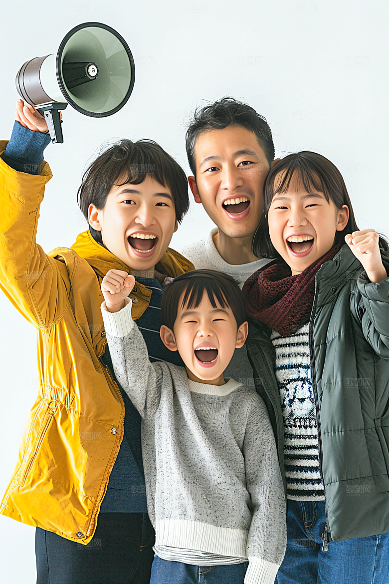 幸福一家人肖像人物摄影图