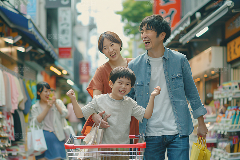 幸福一家人亲子家庭摄影图