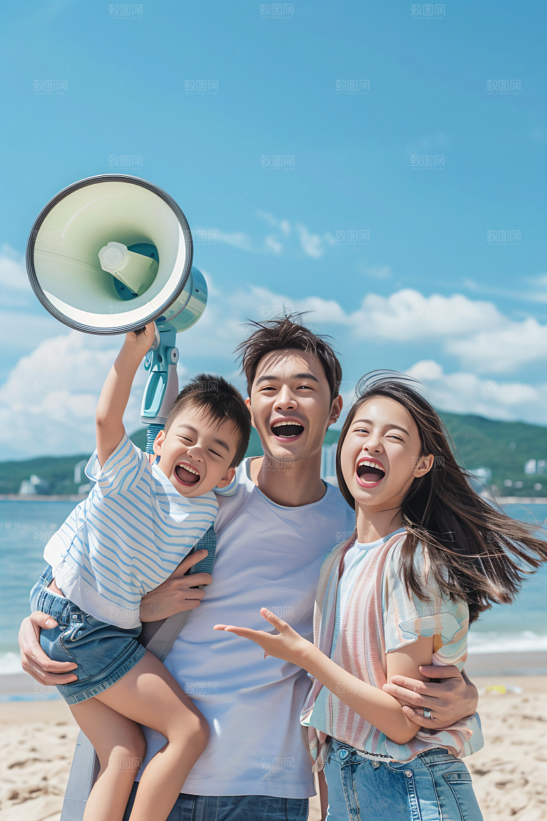 幸福一家人相聚家庭摄影图
