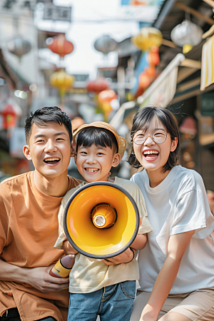 幸福一家人相聚高清摄影图