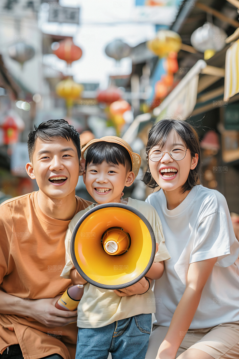 幸福一家人相聚高清摄影图