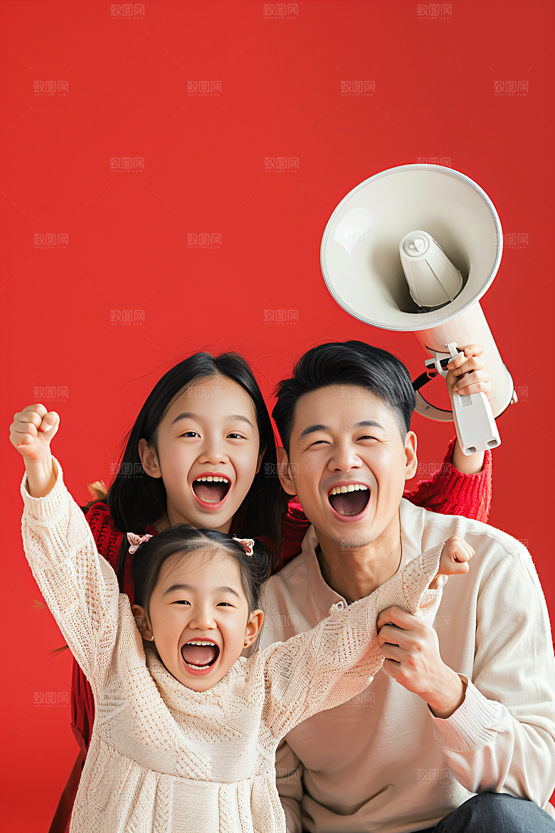 幸福一家人亲子人物摄影图