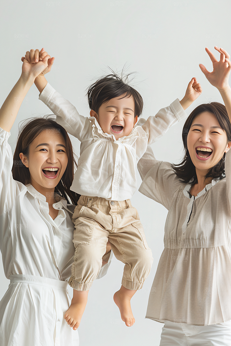 幸福一家人高清开心摄影图