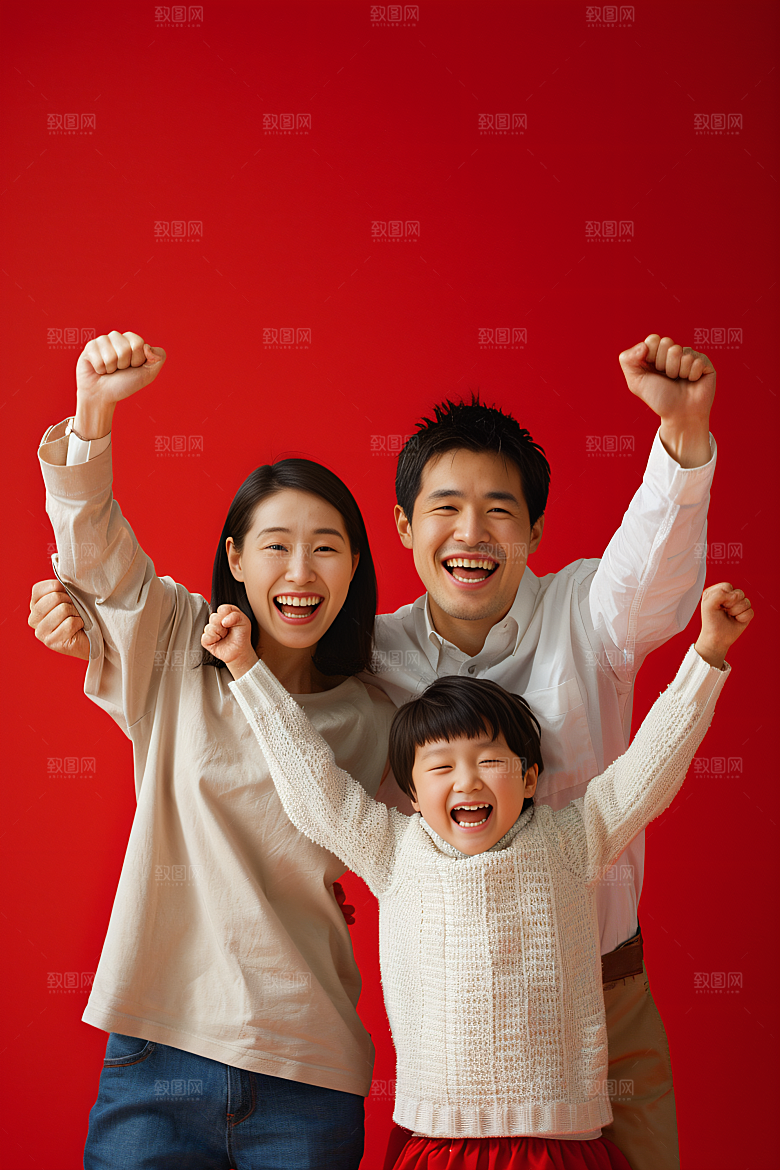 幸福一家人家庭出行摄影图