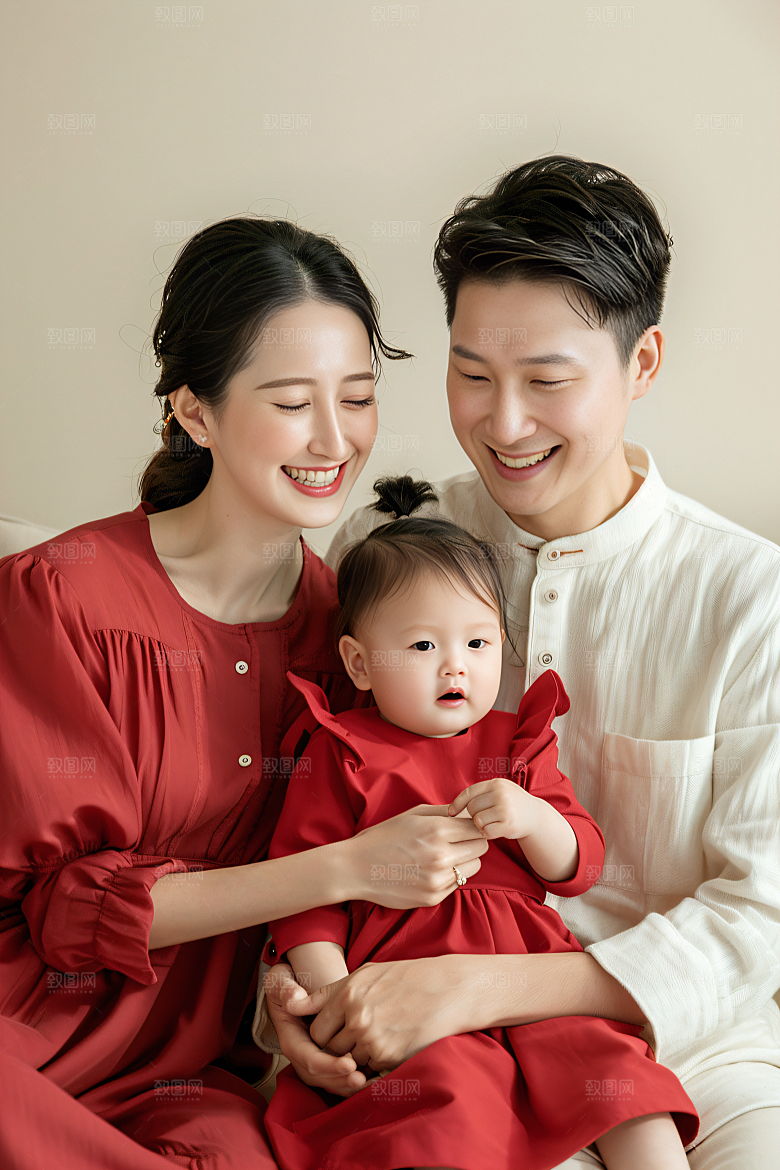 幸福一家人家庭肖像摄影图
