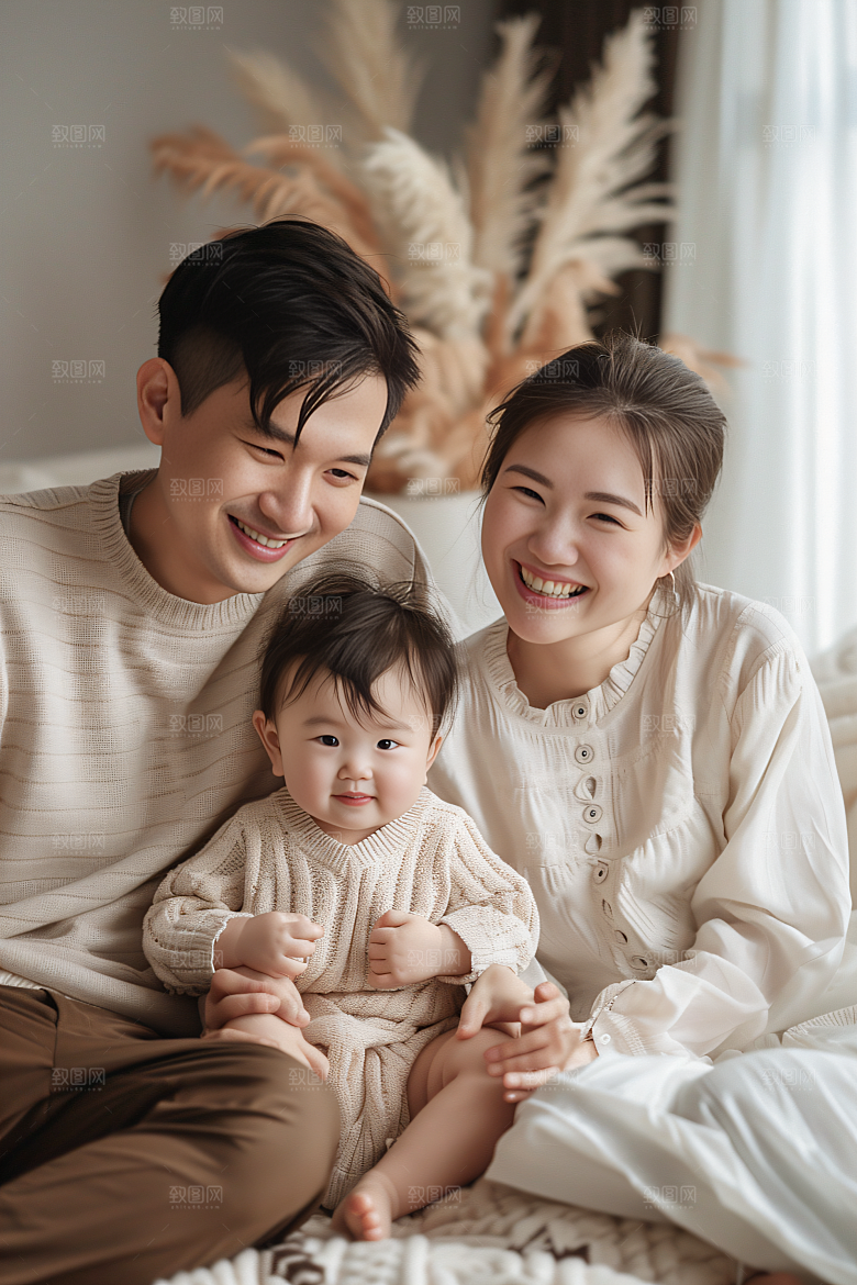 幸福一家人欢乐人物摄影图