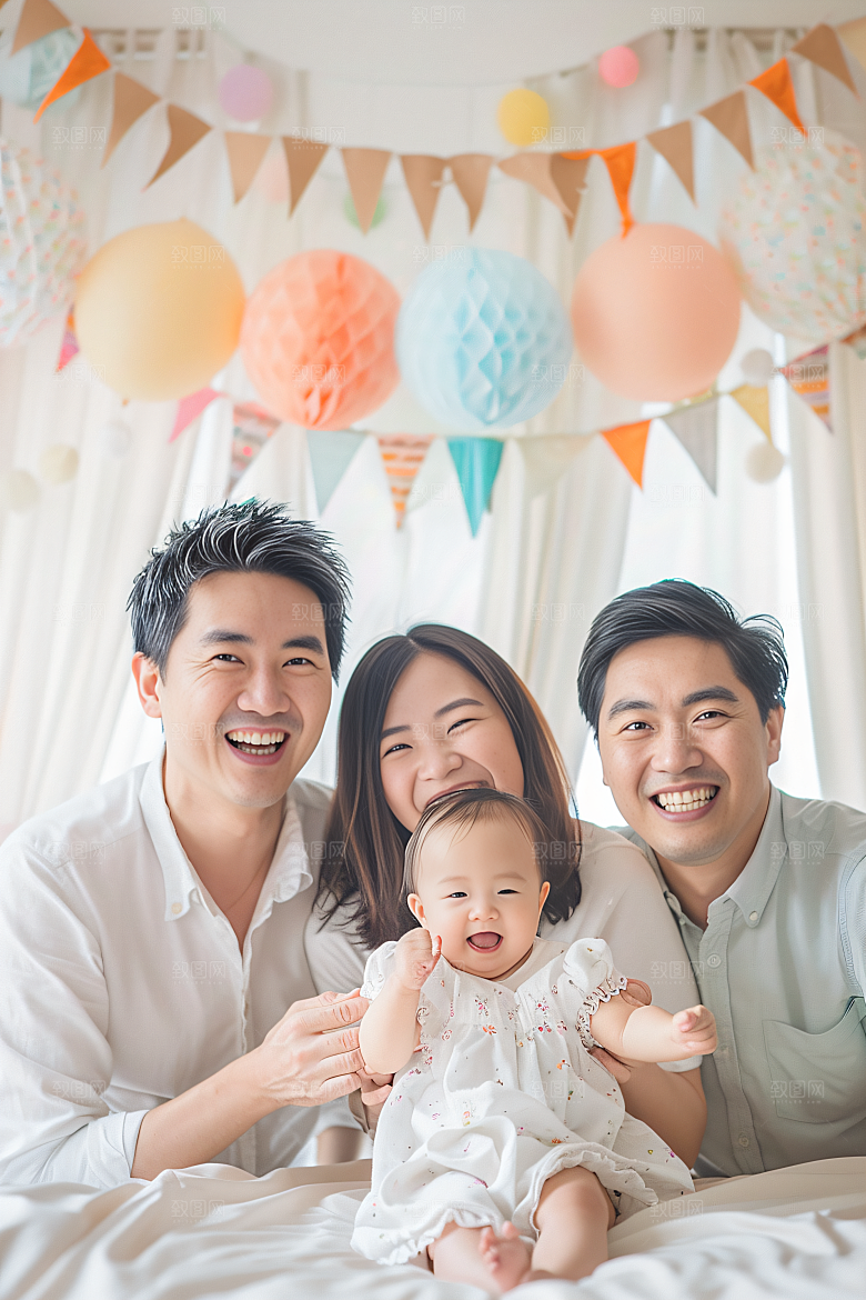 幸福一家人家庭肖像摄影图
