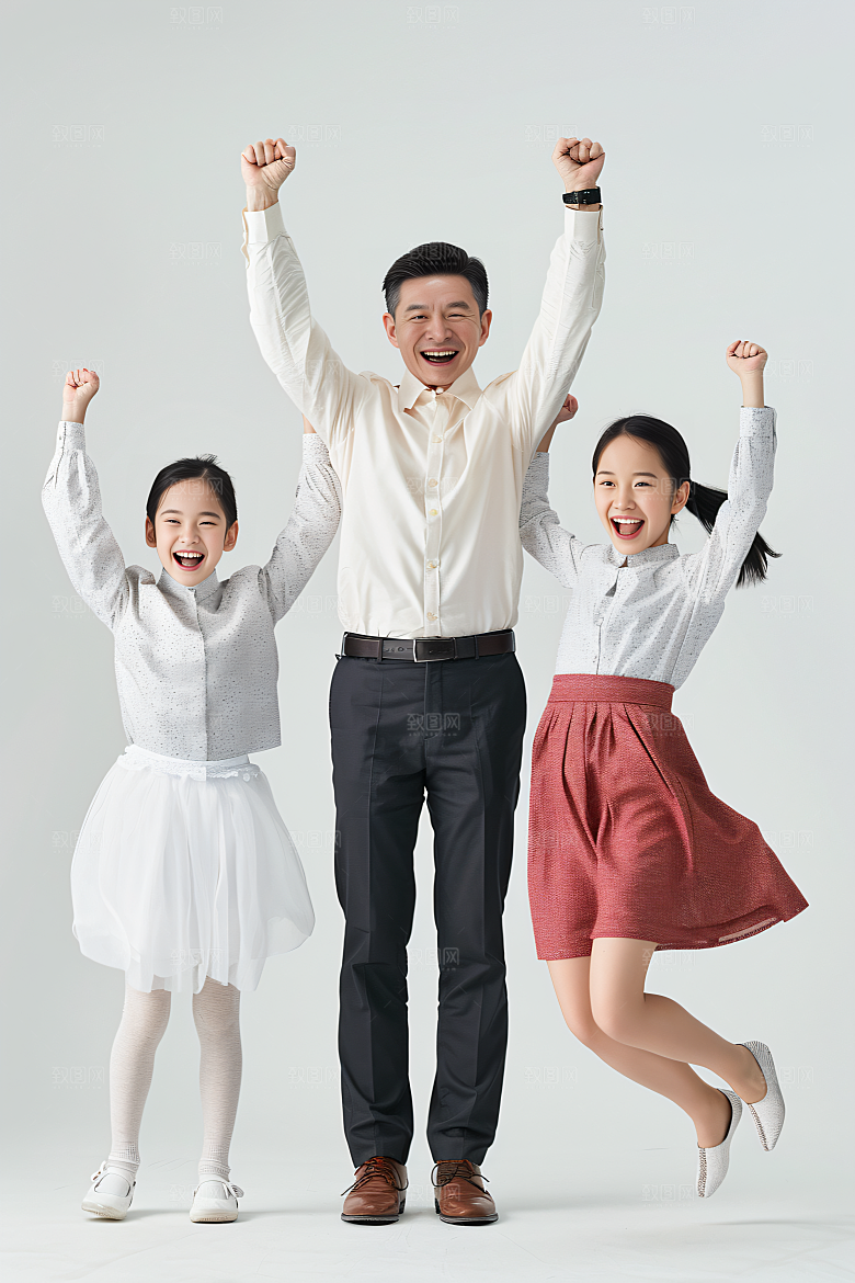 幸福一家人亲子欢乐摄影图