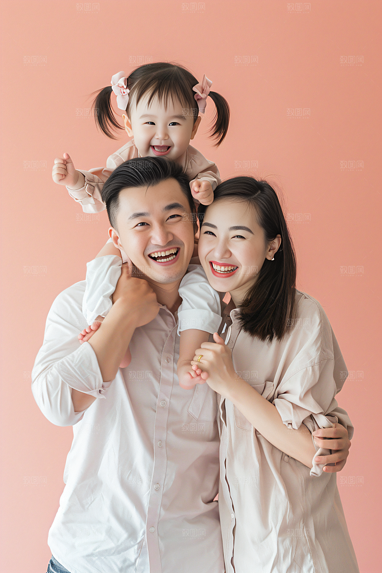 幸福一家人家庭肖像摄影图