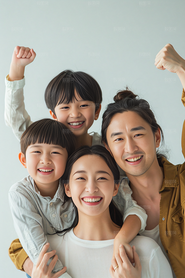 幸福一家人相聚亲子摄影图