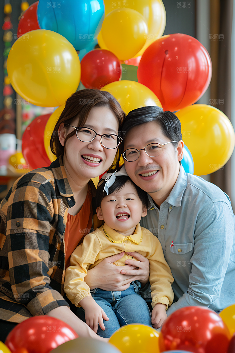 幸福一家人家庭肖像摄影图