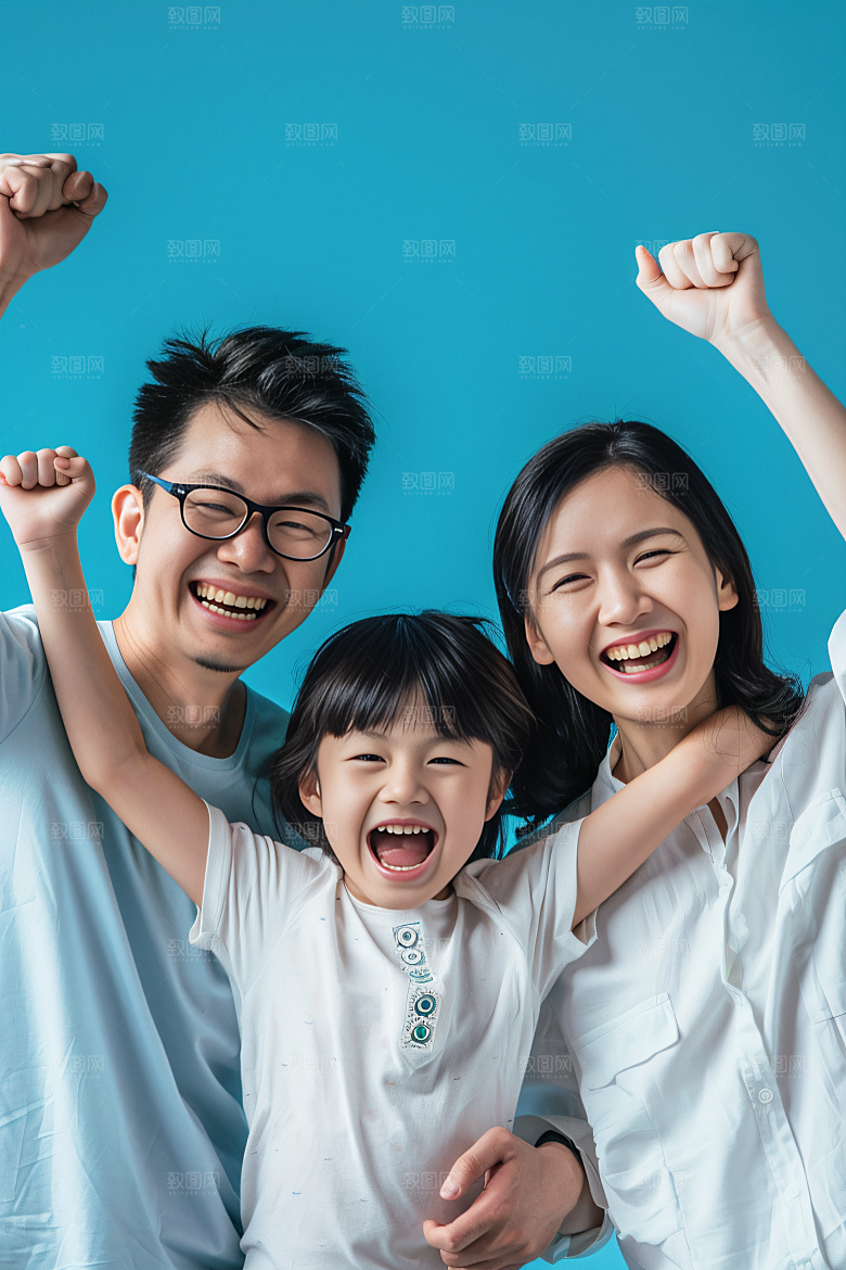 幸福一家人相聚肖像摄影图