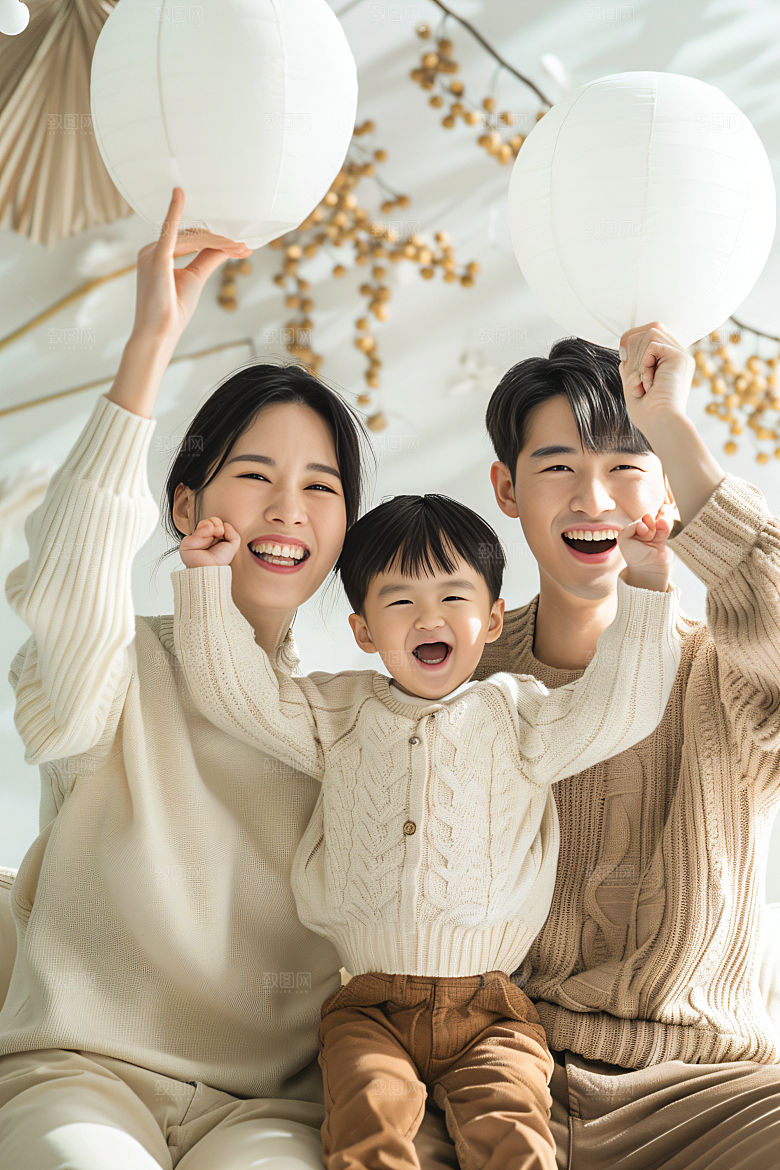 幸福一家人相聚人物摄影图