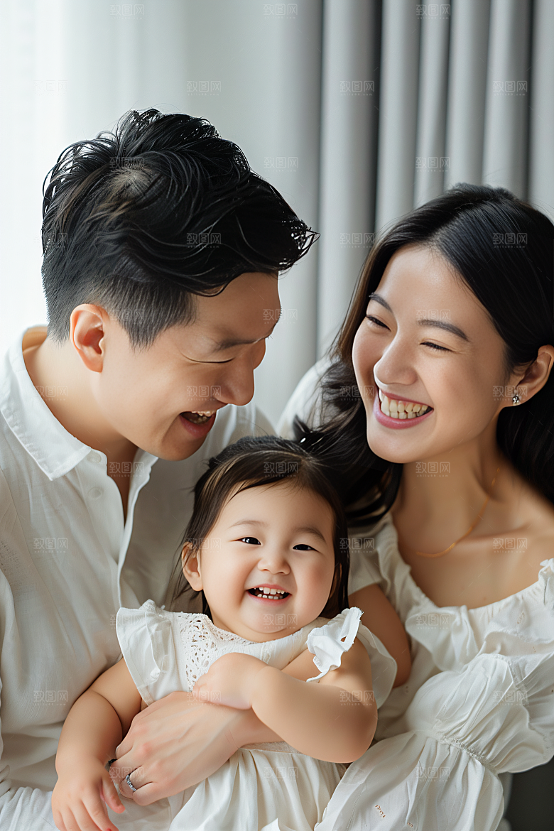 幸福一家人家庭肖像摄影图