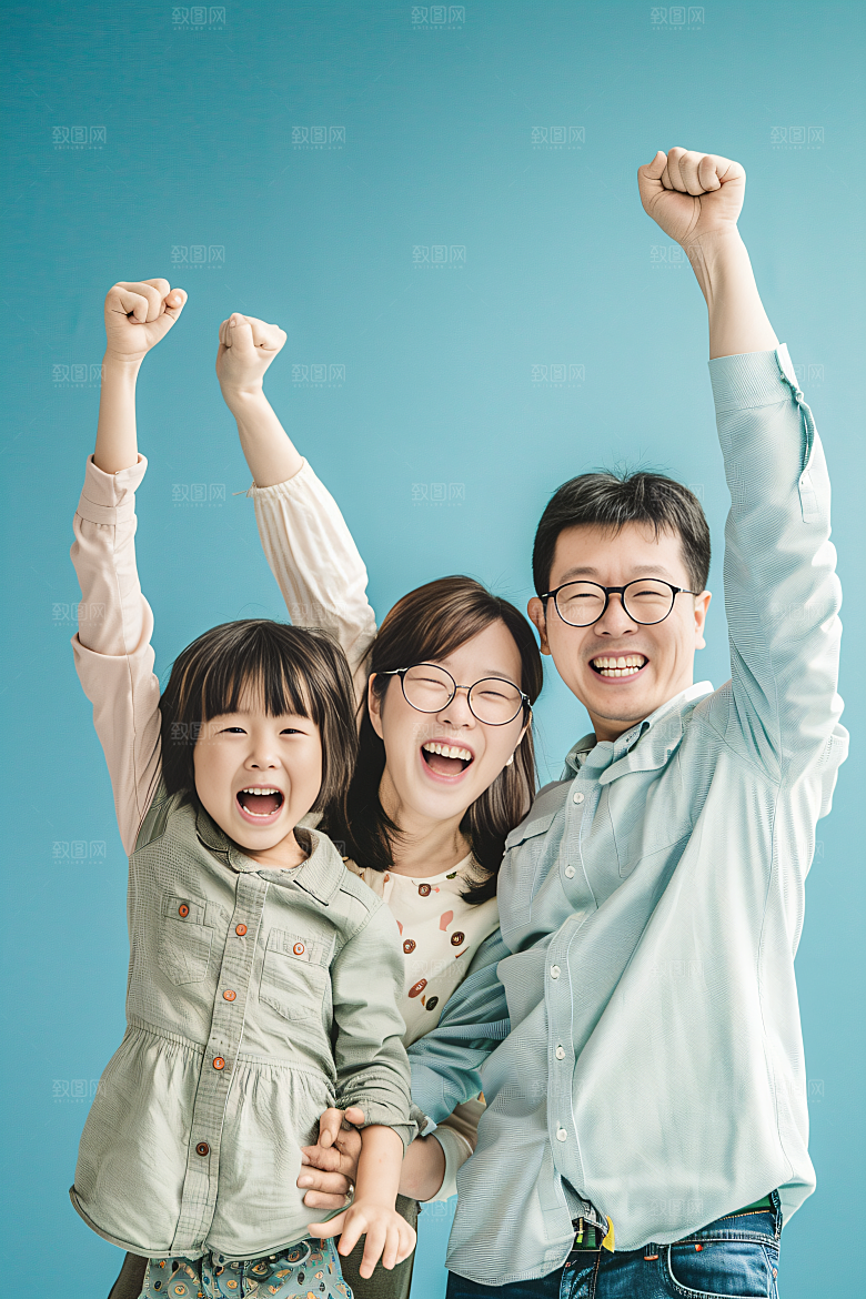 幸福一家人亲子家庭摄影图