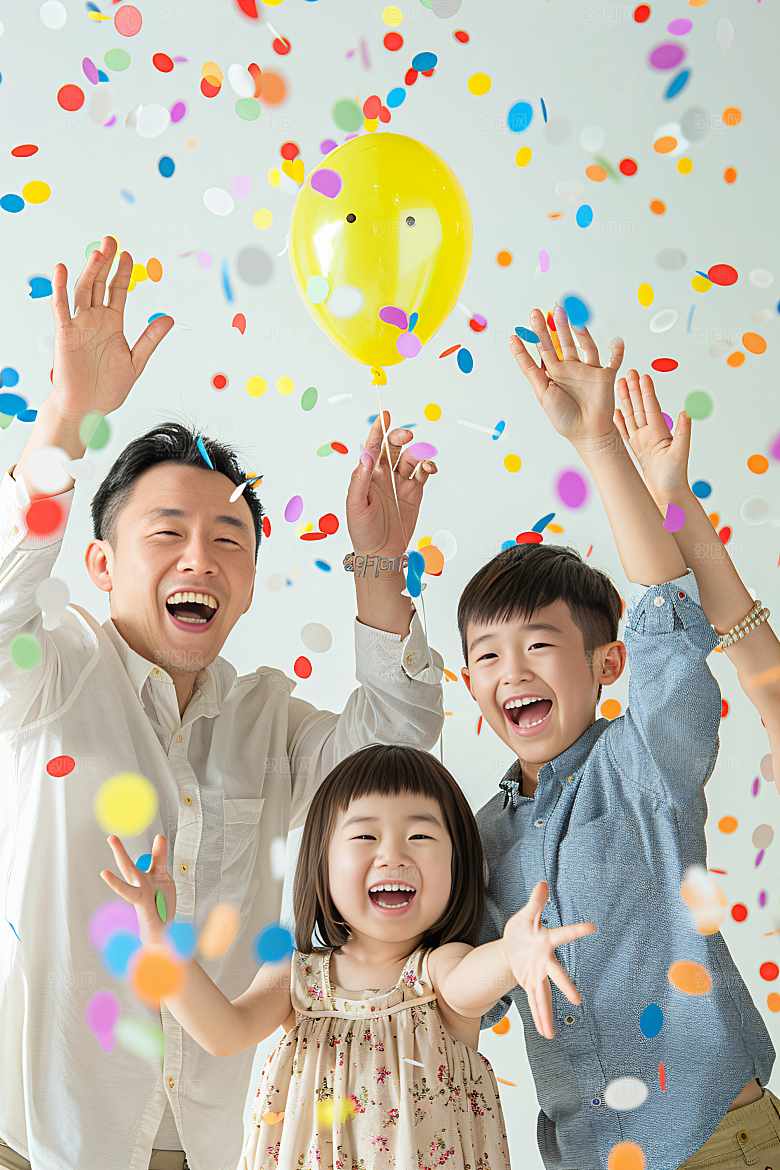 幸福一家人亲子相聚摄影图
