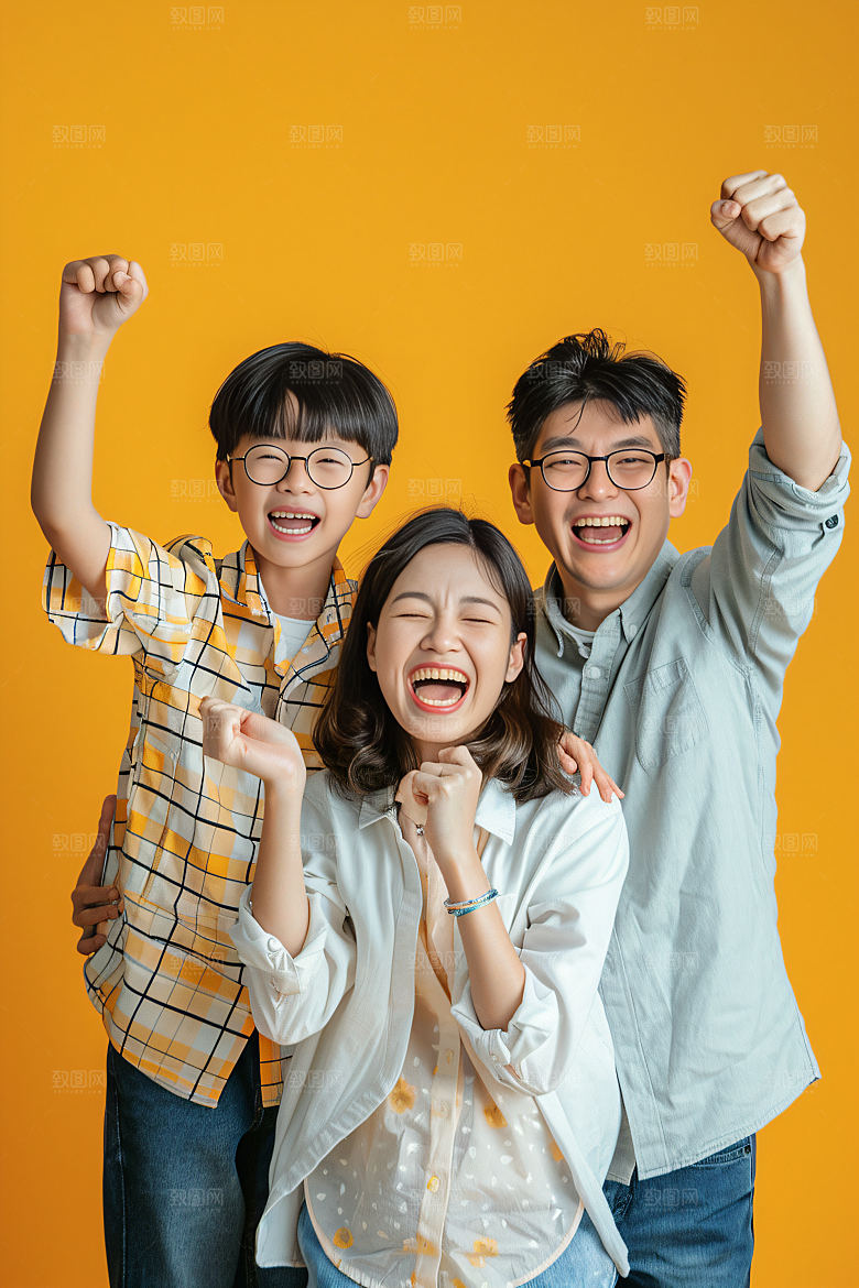幸福一家人相聚开心摄影图