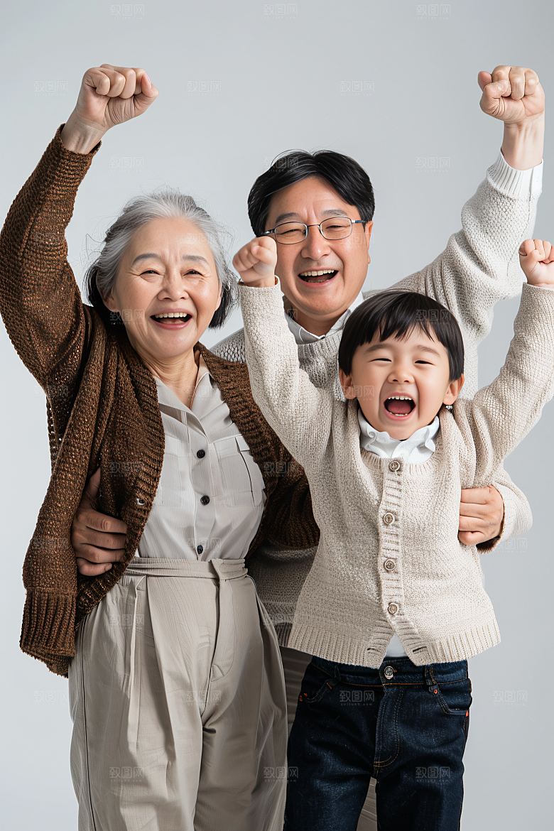 幸福一家人肖像出行摄影图