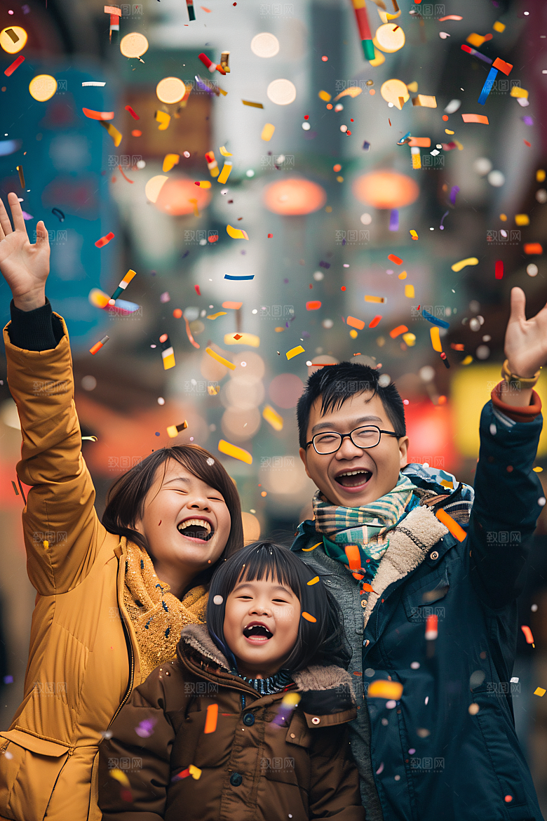 幸福一家人高清肖像摄影图