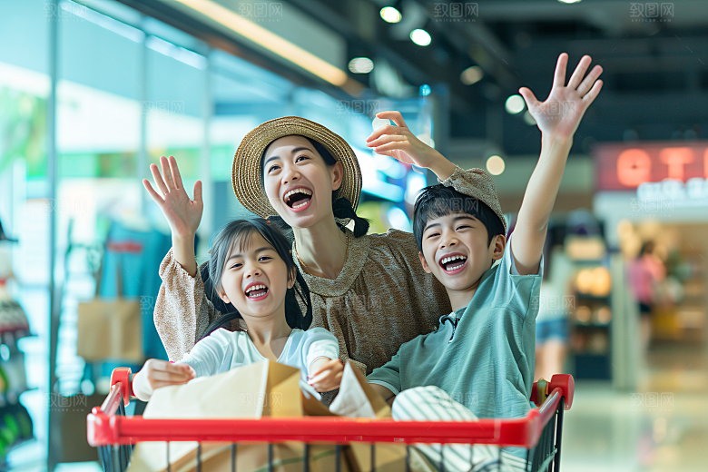 幸福一家人出游亲子摄影图