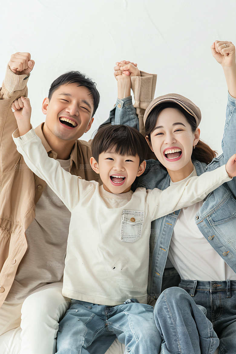幸福一家人人物出行摄影图