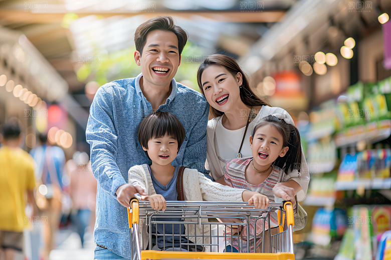 幸福一家人人物出游摄影图
