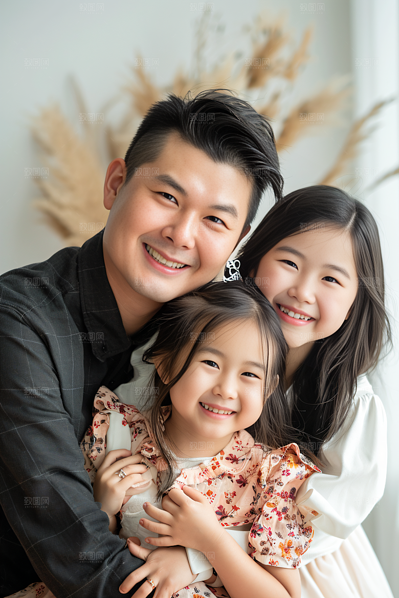 幸福一家人亲子相聚摄影图