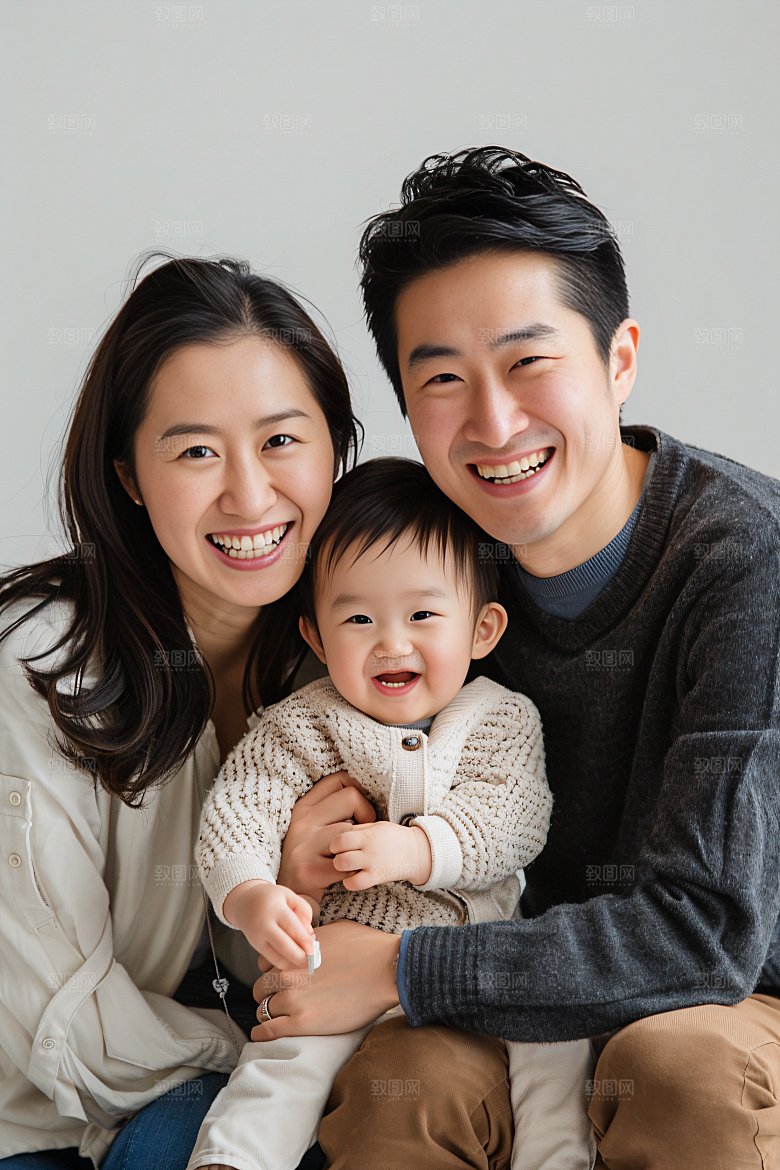 幸福一家人出行人物摄影图