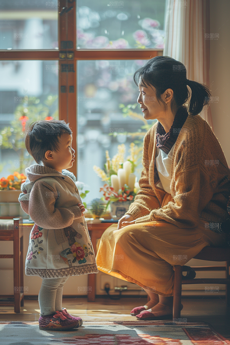 家庭人物一家人简约摄影图