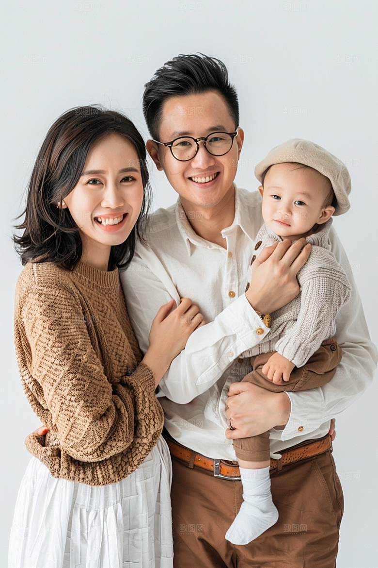 家庭人物肖像温暖摄影图
