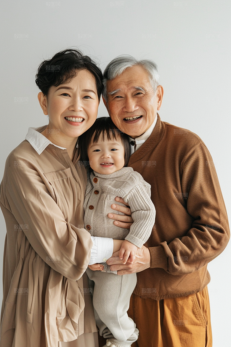 家庭人物温馨简约摄影图