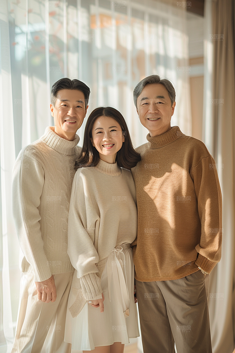 家庭人物温暖温馨摄影图