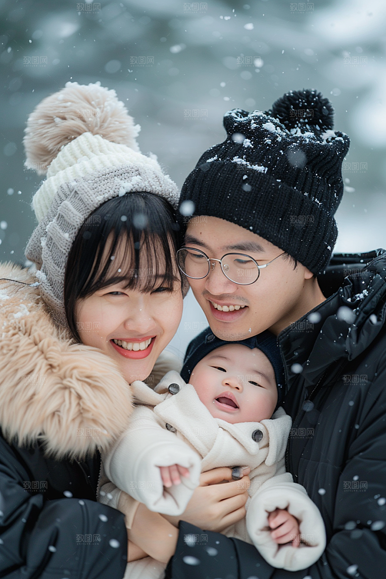 一家三口欢乐场面家庭日常摄影图